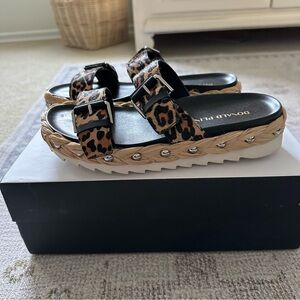 Donald J. Pliner Larabee Leopard Sandals Size 36.5